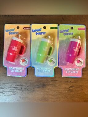 COMPLETE SET Sippin' Pretty Hydrating Lip Balm Trio Lime Strawberry Watermelon